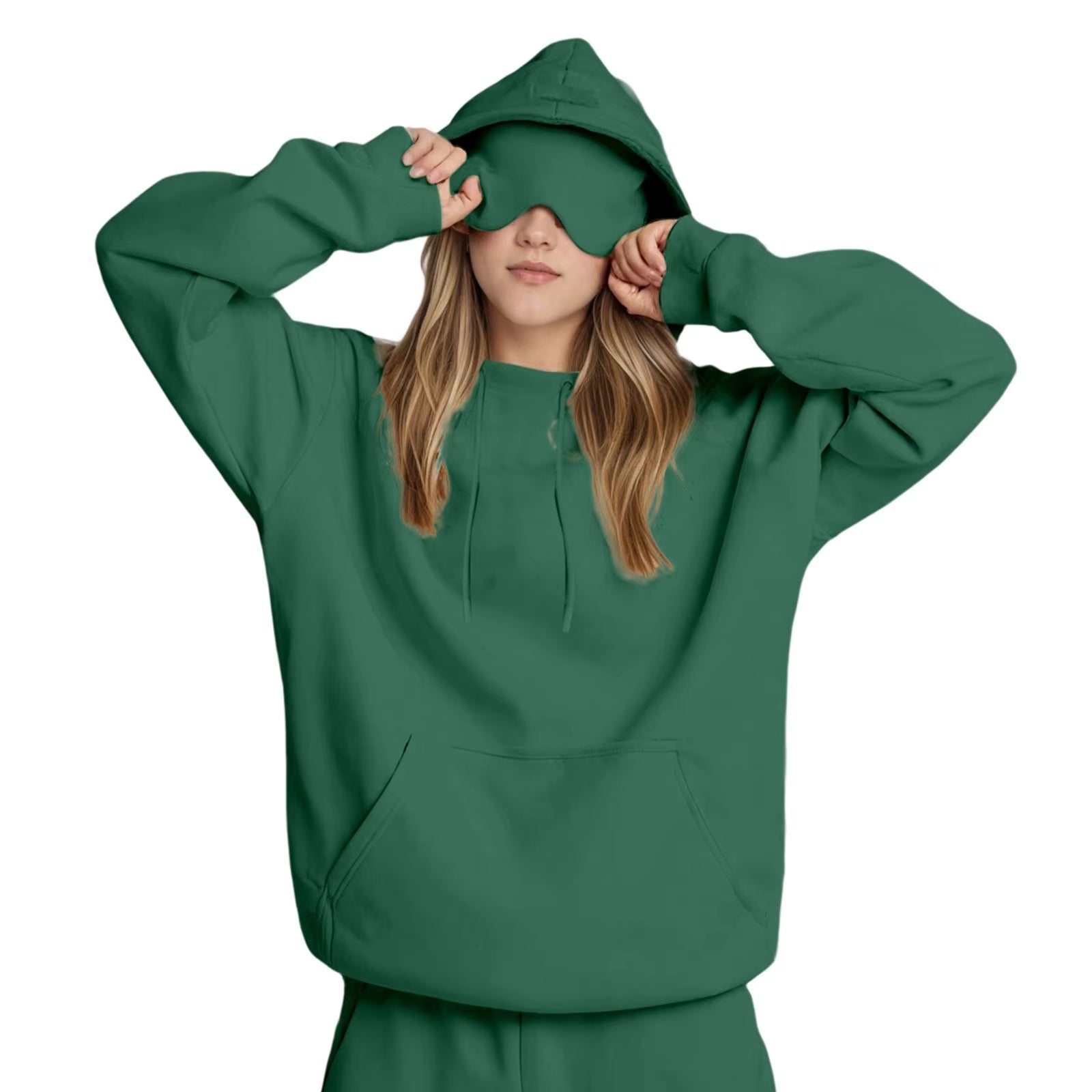 Plus Size 3XL Women'S Hooded Sweatshirt Outfits Autumn Winter Tracksuit Streetwear Fashion Casual Eye Mask Pullover Sportswear