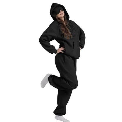 Plus Size 3XL Women'S Hooded Sweatshirt Outfits Autumn Winter Tracksuit Streetwear Fashion Casual Eye Mask Pullover Sportswear