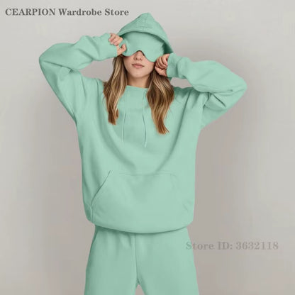 Plus Size 3XL Women'S Hooded Sweatshirt Outfits Autumn Winter Tracksuit Streetwear Fashion Casual Eye Mask Pullover Sportswear