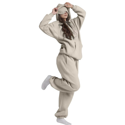 Plus Size 3XL Women'S Hooded Sweatshirt Outfits Autumn Winter Tracksuit Streetwear Fashion Casual Eye Mask Pullover Sportswear