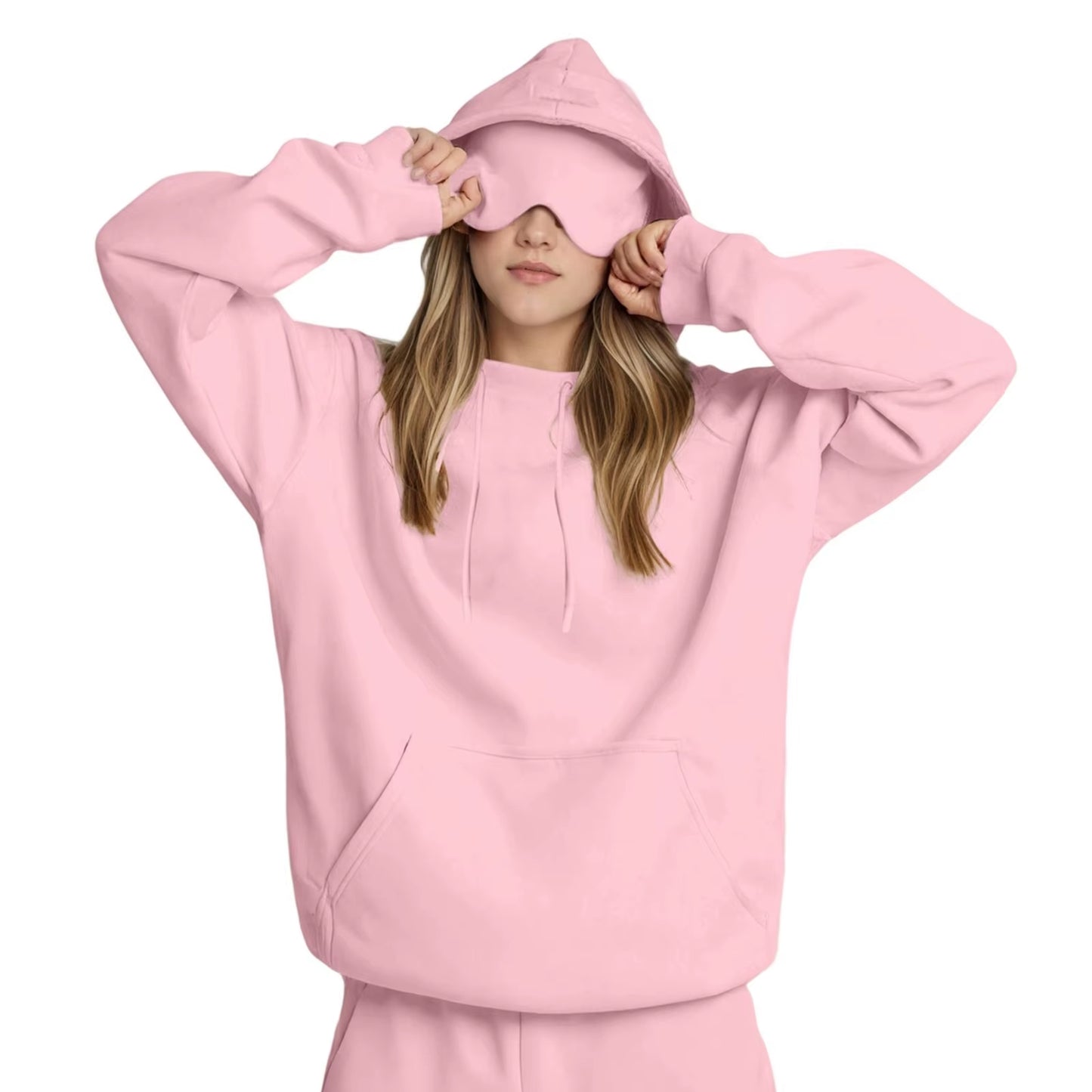 Plus Size 3XL Women'S Hooded Sweatshirt Outfits Autumn Winter Tracksuit Streetwear Fashion Casual Eye Mask Pullover Sportswear